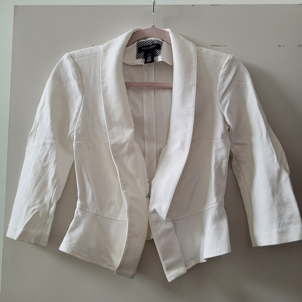 White house black market Ponte blazer jacket white